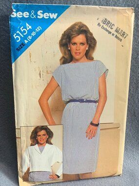 See & Sew 5154 Sewing Pattern Dress Jacket Size 8-10-12 Uncut